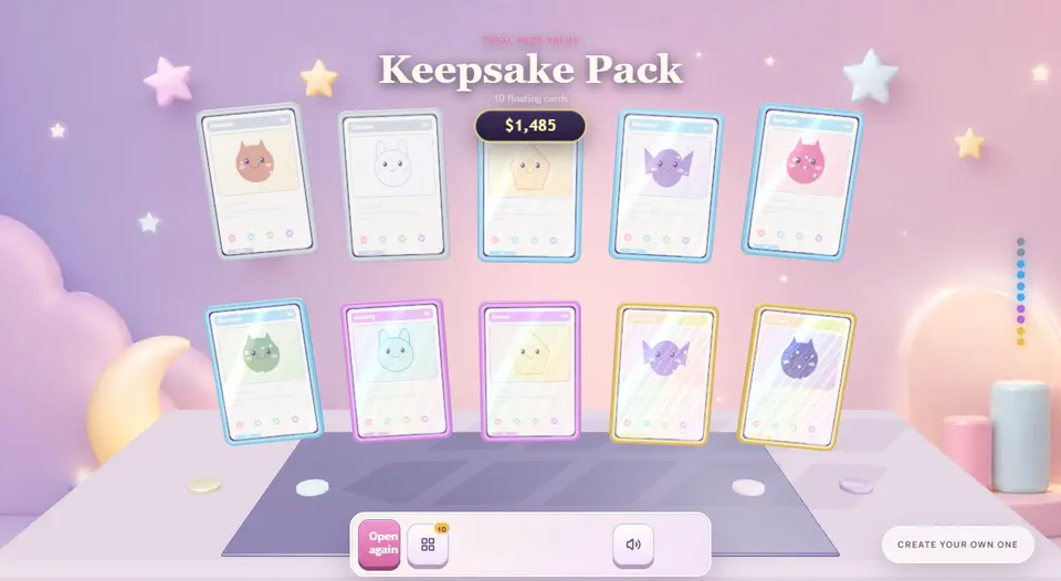 Actual Card Game keepsake pack and collectible cards