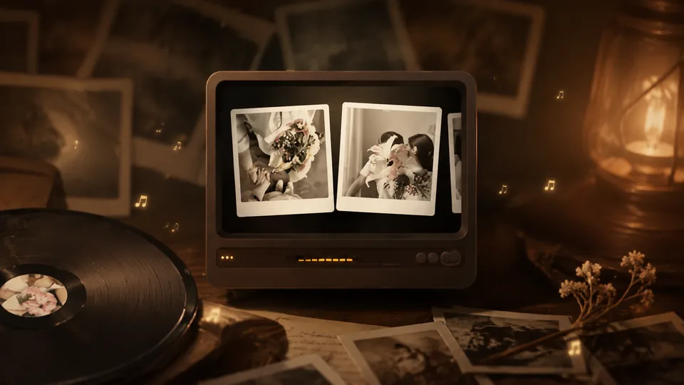 Retro year-in-review photo slideshow